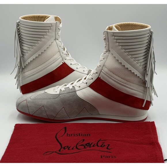 AUTHENTIC CHRISTIAN LOUBOUTIN Suede Knock-Out Boxing Sneakers (44 EU; 11 US) main image 11